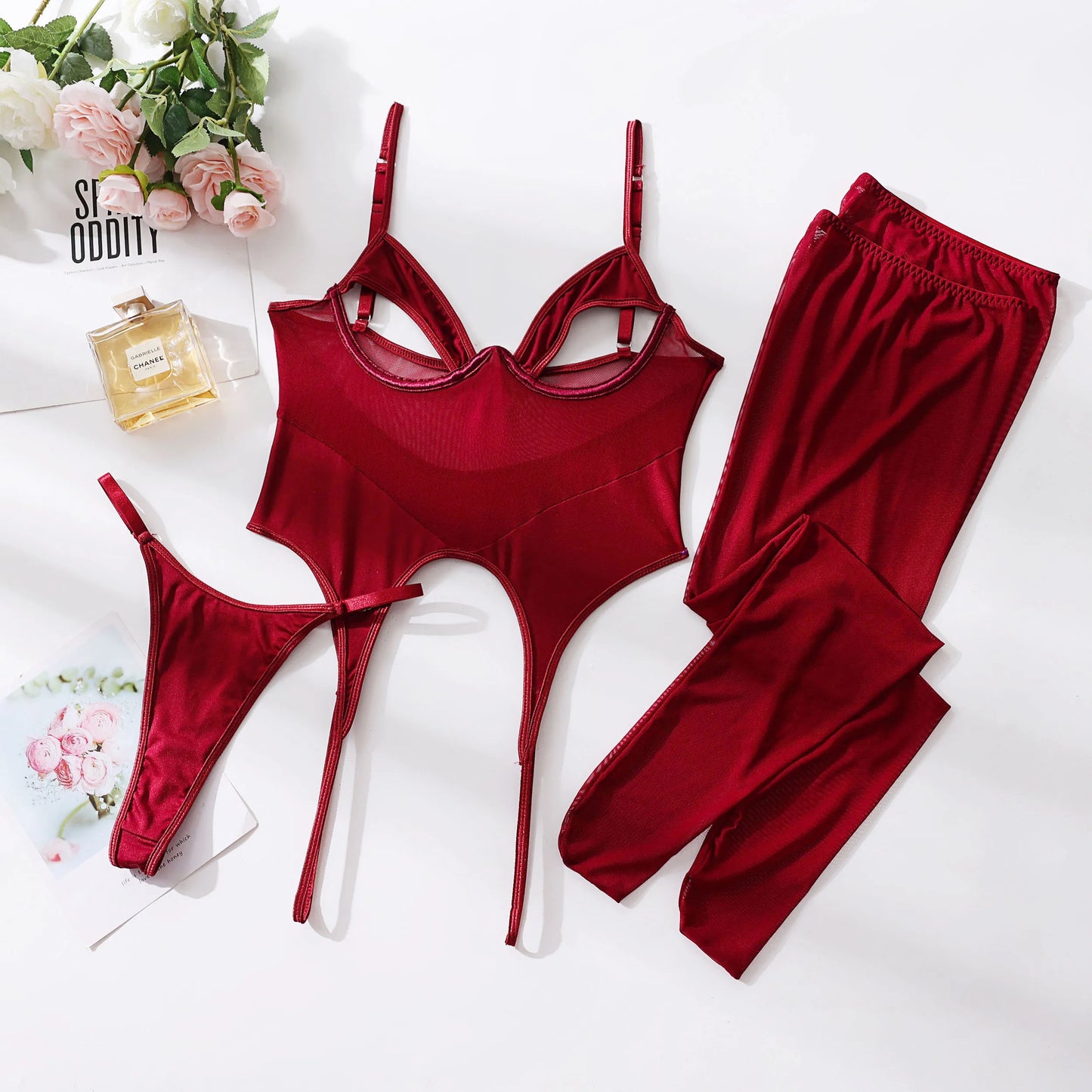 Erotic bodysuit set with stockings Lilianna