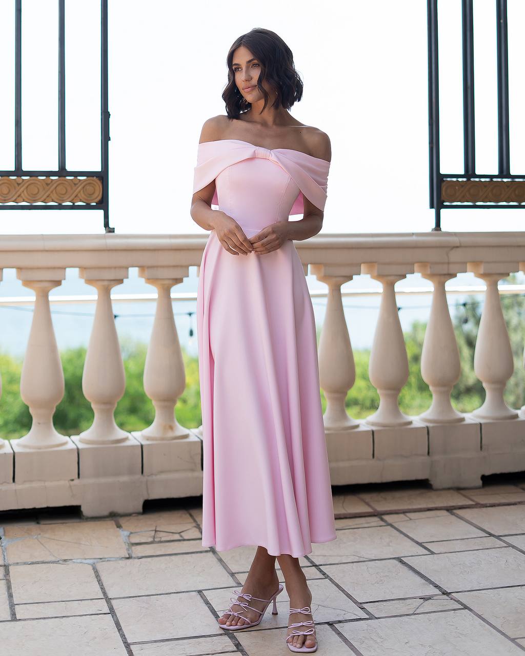 Off-Shoulder Midi Dress
