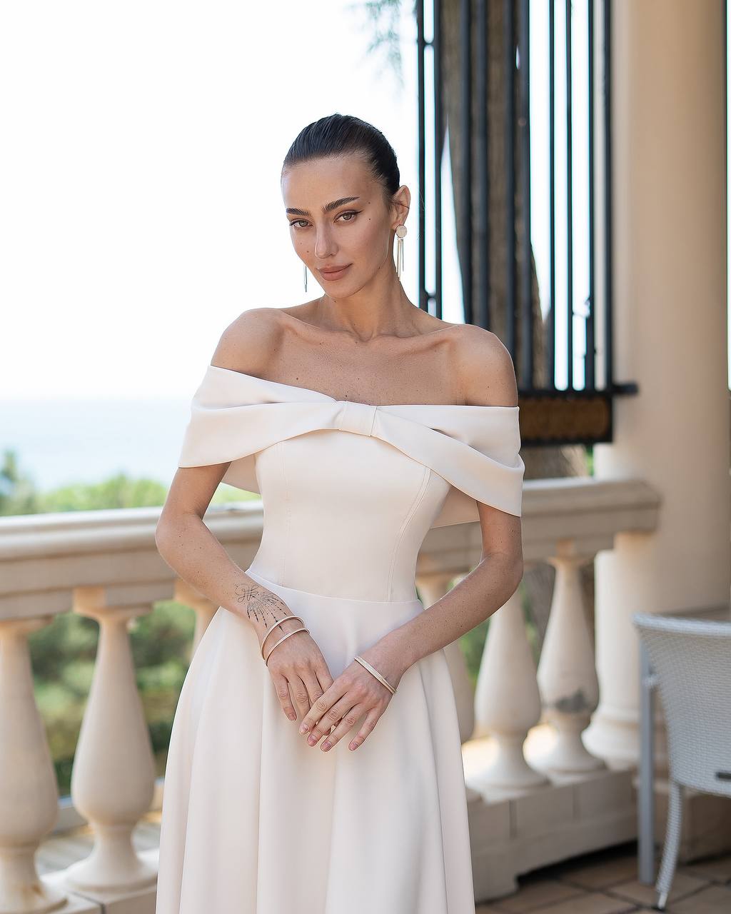 Off-Shoulder Midi Dress