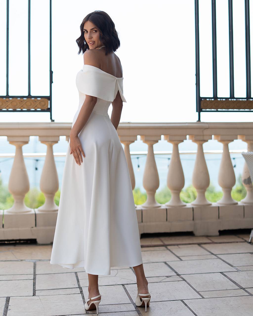 Off-Shoulder Midi Dress