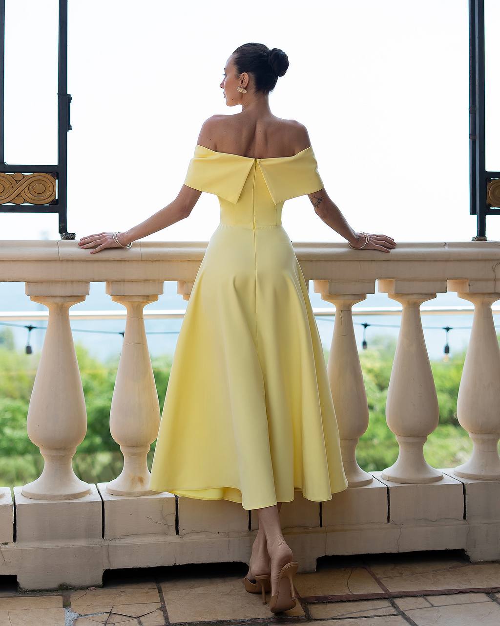 Off-Shoulder Midi Dress