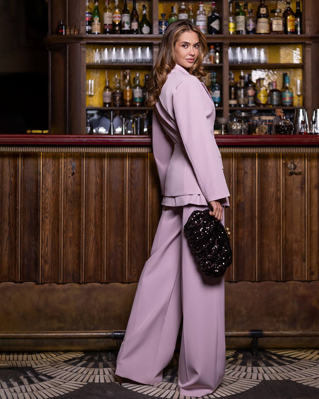 White Three-Piece Tailored Suit with Peplum