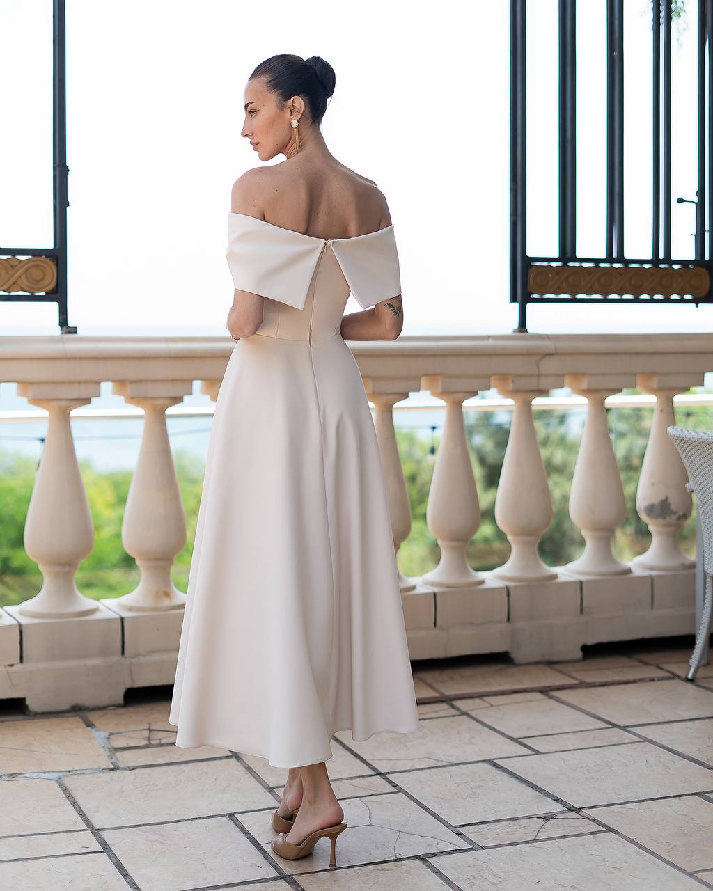 Off-Shoulder Midi Dress
