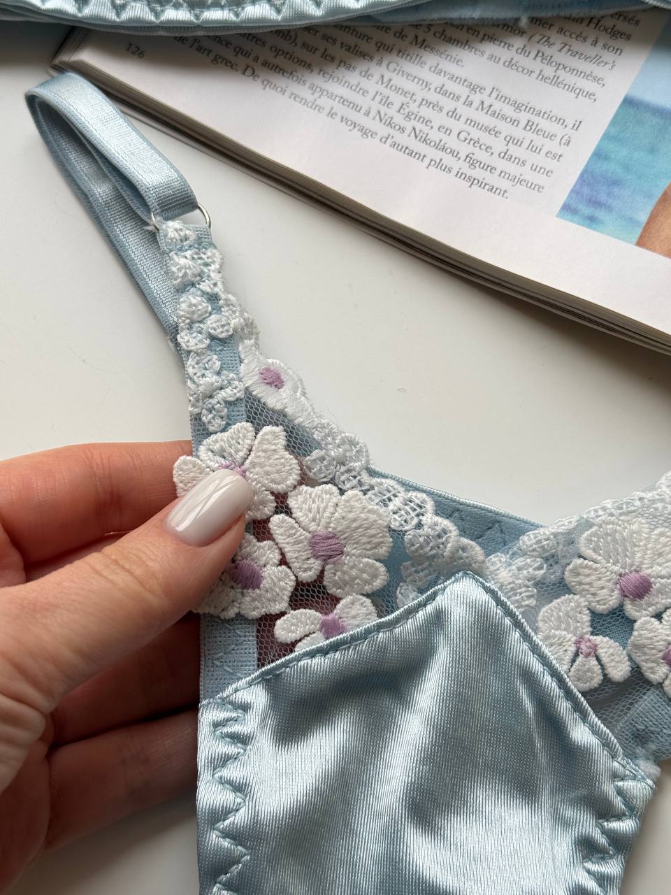 Light Blue Lace Lingerie Set – Bra & Panties