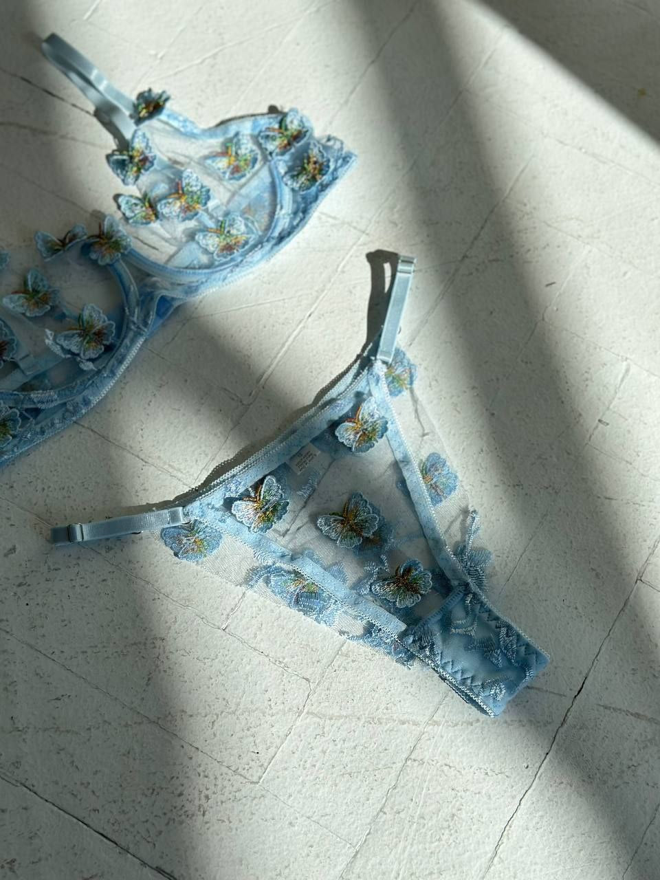 Blue Butterfly Lingerie Set