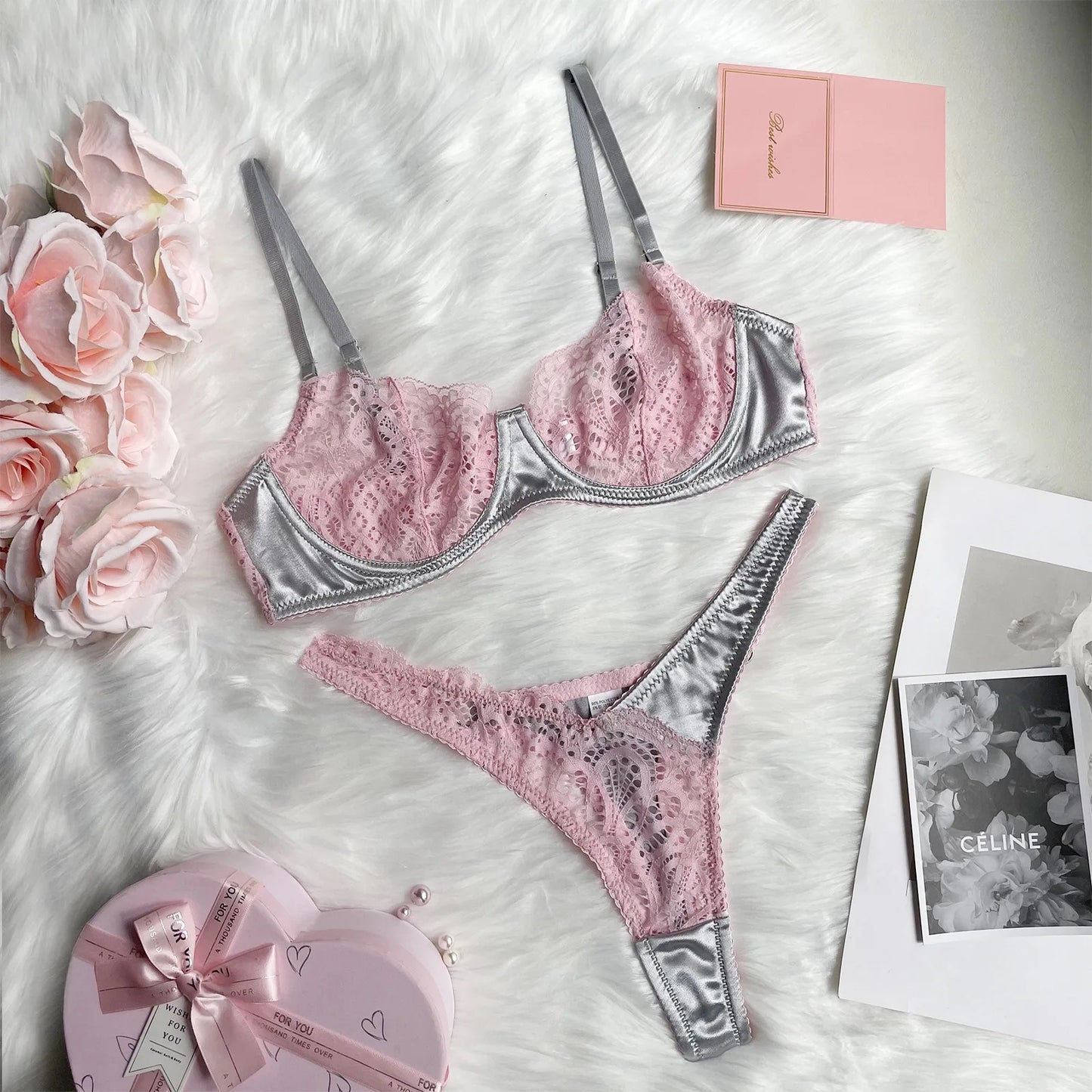 Embroidery lingerie set