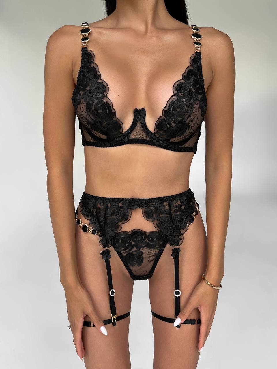 Jewel lace lingerie set