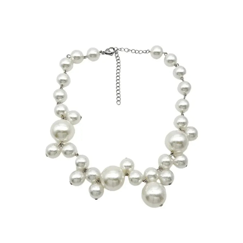 Vintage Hyperbole Bead Pearls Necklace