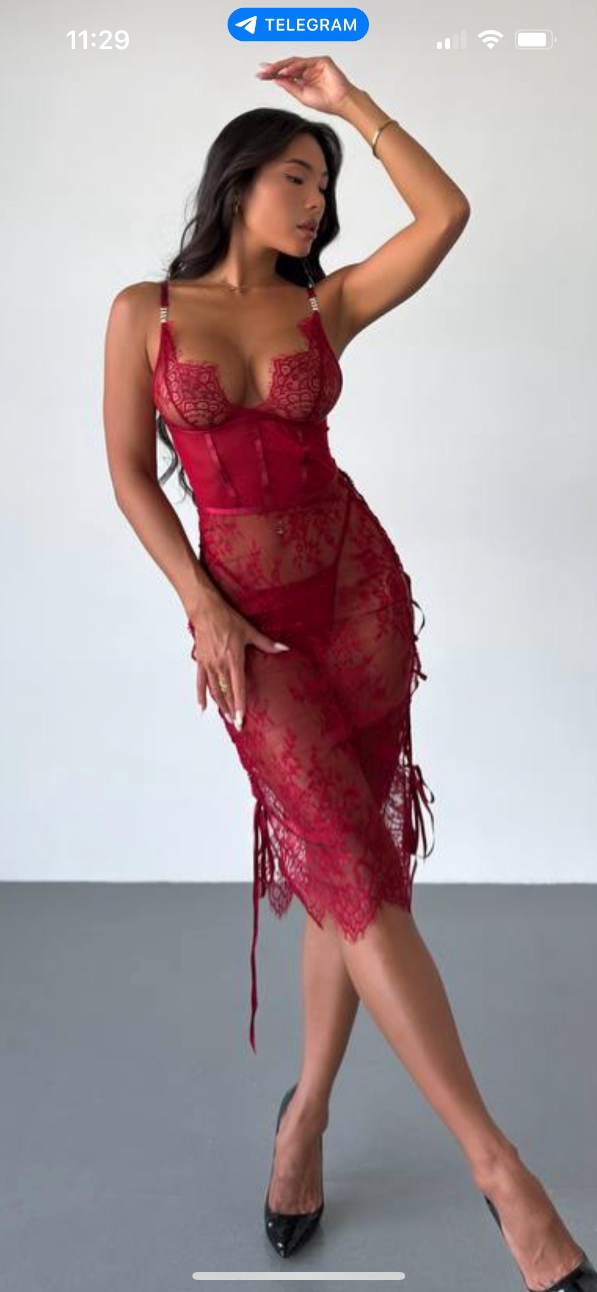 Red Lace Corset Dress