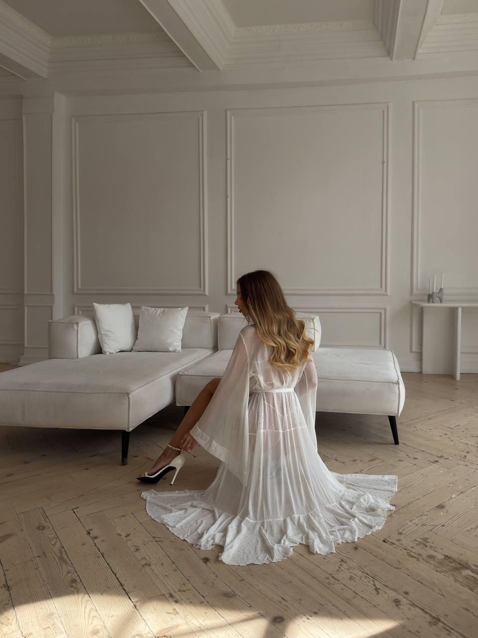 Sheer Chiffon Robe with Sparkle Details