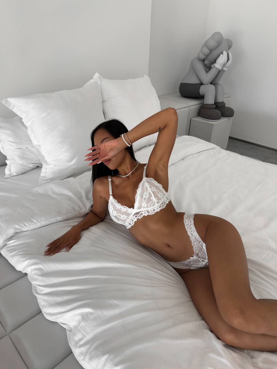 White Lace Lingerie Set – Bralette & Panties